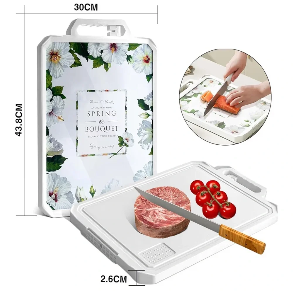 2-in-1Tempered Glass Cutting Board for Kitchen Standable Tempered Glass 054